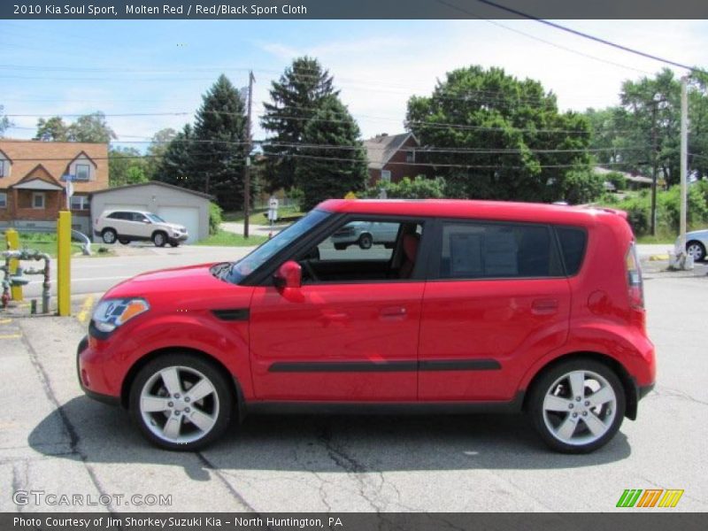Molten Red / Red/Black Sport Cloth 2010 Kia Soul Sport