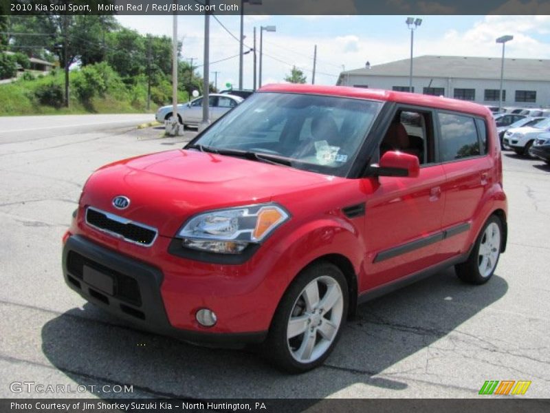 Molten Red / Red/Black Sport Cloth 2010 Kia Soul Sport