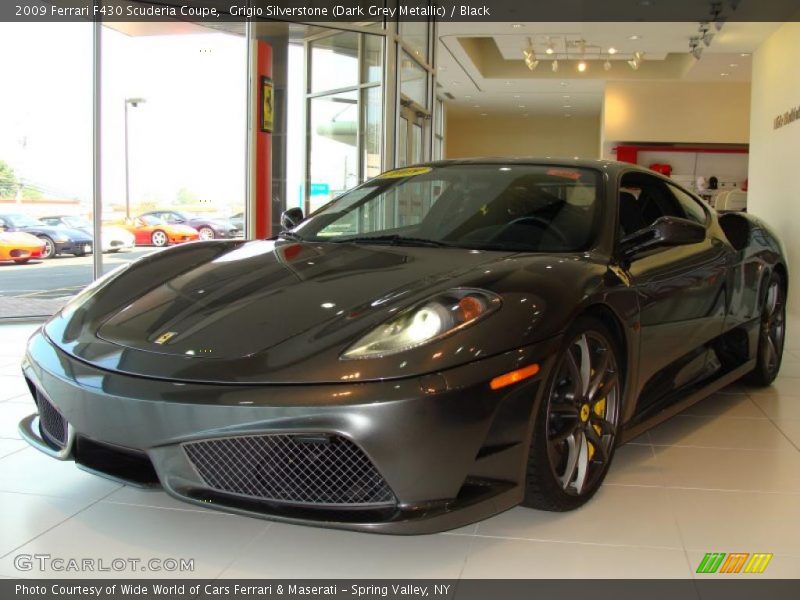 Grigio Silverstone (Dark Grey Metallic) / Black 2009 Ferrari F430 Scuderia Coupe