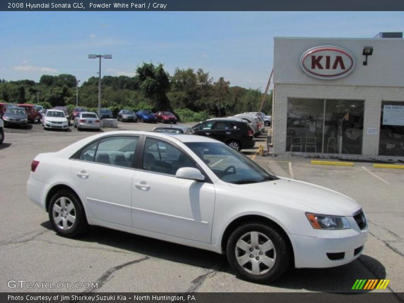 Powder White Pearl / Gray 2008 Hyundai Sonata GLS