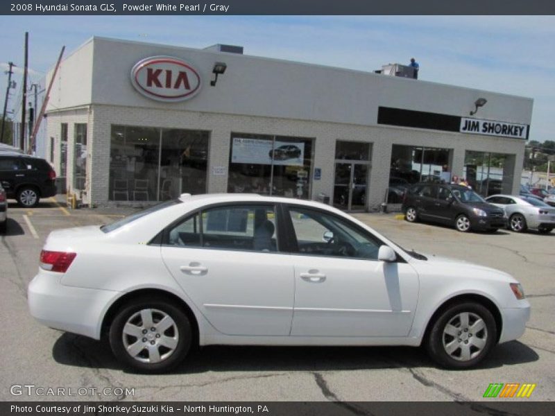 Powder White Pearl / Gray 2008 Hyundai Sonata GLS