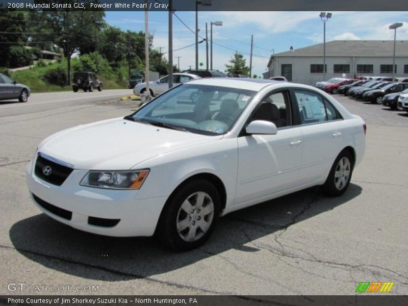 Powder White Pearl / Gray 2008 Hyundai Sonata GLS