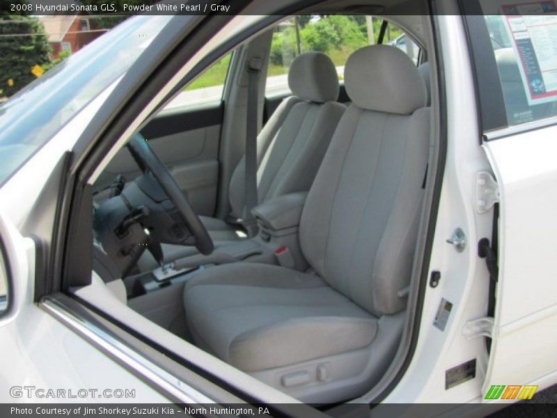 Powder White Pearl / Gray 2008 Hyundai Sonata GLS