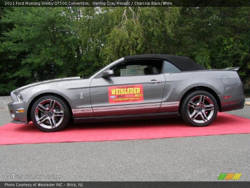 Sterling Gray Metallic / Charcoal Black/White 2011 Ford Mustang Shelby GT500 Convertible