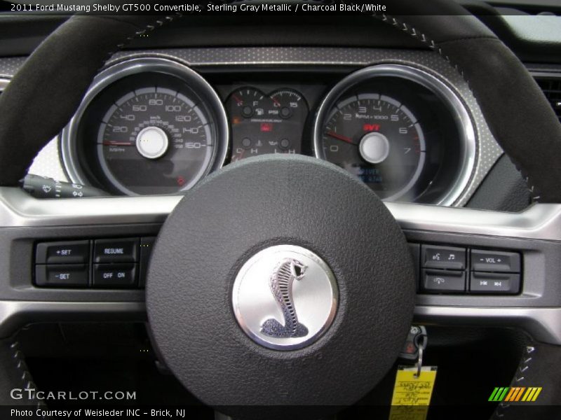 Sterling Gray Metallic / Charcoal Black/White 2011 Ford Mustang Shelby GT500 Convertible