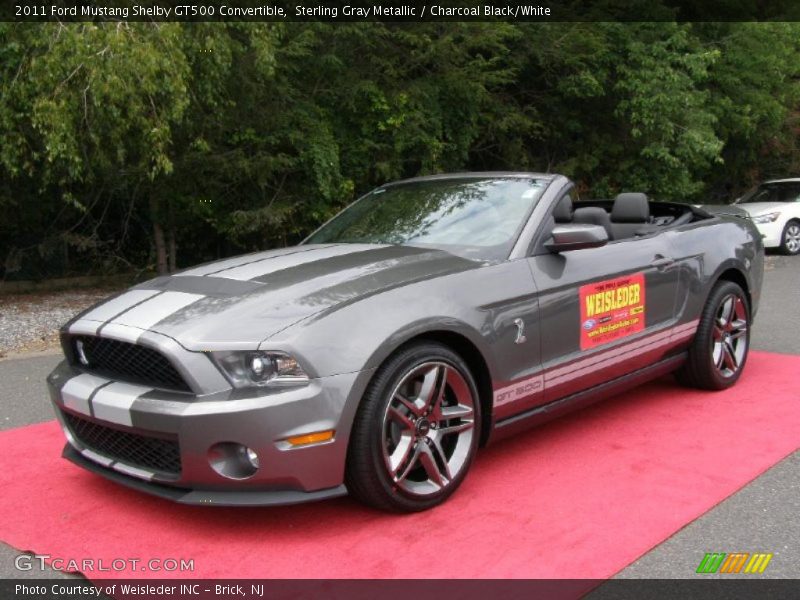 Sterling Gray Metallic / Charcoal Black/White 2011 Ford Mustang Shelby GT500 Convertible
