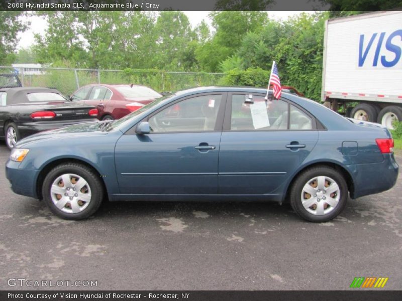 Aquamarine Blue / Gray 2008 Hyundai Sonata GLS