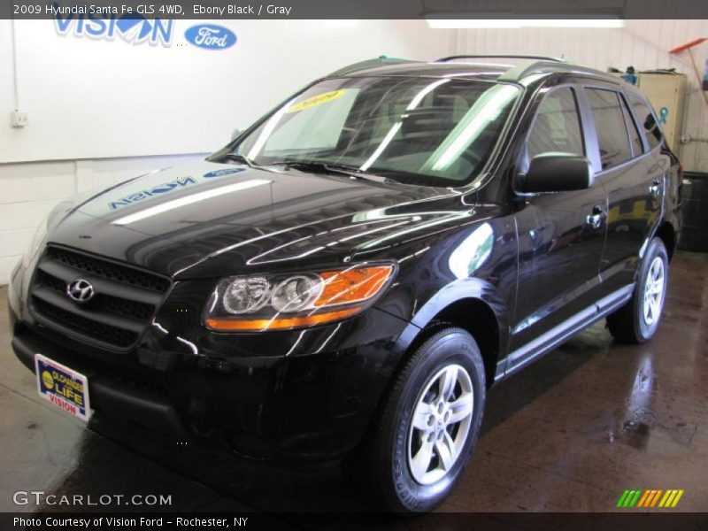 Ebony Black / Gray 2009 Hyundai Santa Fe GLS 4WD