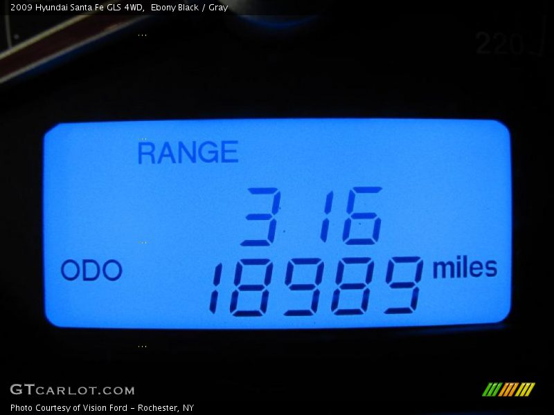 Ebony Black / Gray 2009 Hyundai Santa Fe GLS 4WD