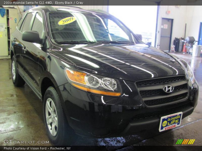 Ebony Black / Gray 2009 Hyundai Santa Fe GLS 4WD