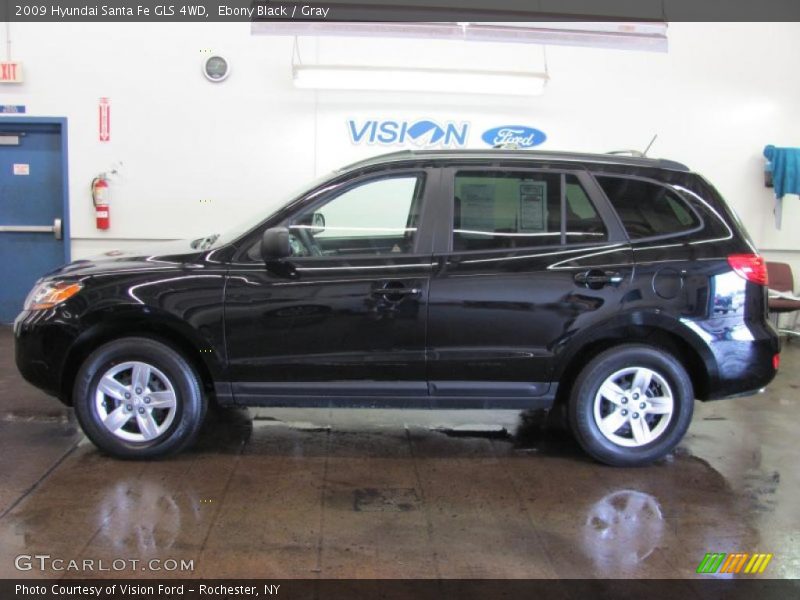 Ebony Black / Gray 2009 Hyundai Santa Fe GLS 4WD