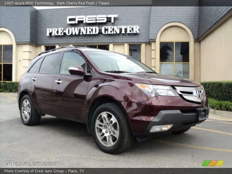 Dark Cherry Red Pearl / Taupe 2007 Acura MDX Technology