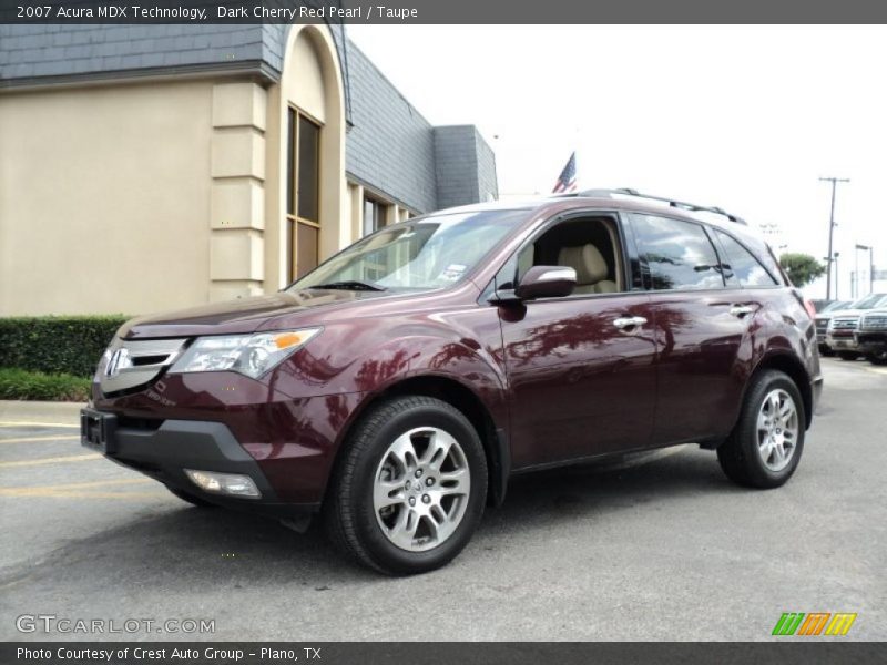 Dark Cherry Red Pearl / Taupe 2007 Acura MDX Technology