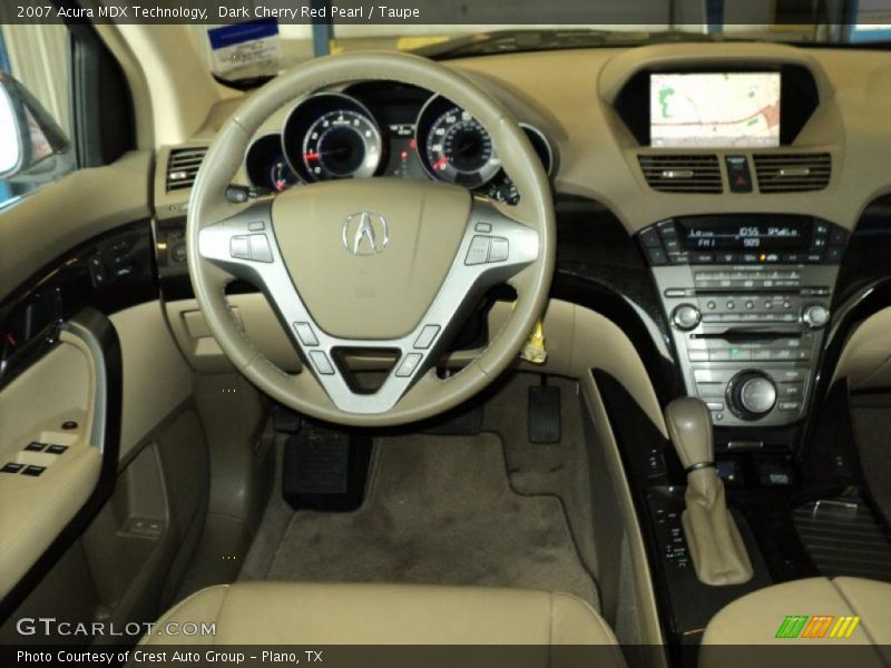 Dark Cherry Red Pearl / Taupe 2007 Acura MDX Technology