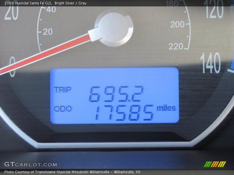 Bright Silver / Gray 2009 Hyundai Santa Fe GLS