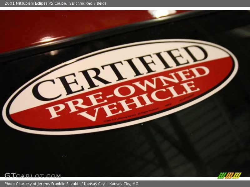 Saronno Red / Beige 2001 Mitsubishi Eclipse RS Coupe