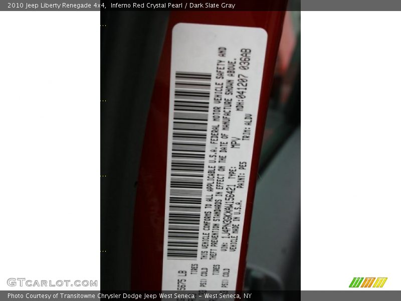 Inferno Red Crystal Pearl / Dark Slate Gray 2010 Jeep Liberty Renegade 4x4