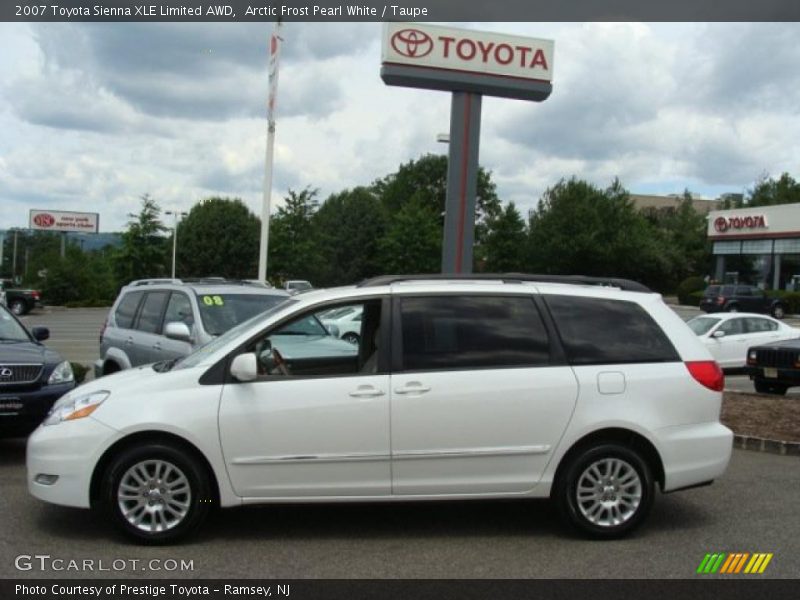 Arctic Frost Pearl White / Taupe 2007 Toyota Sienna XLE Limited AWD