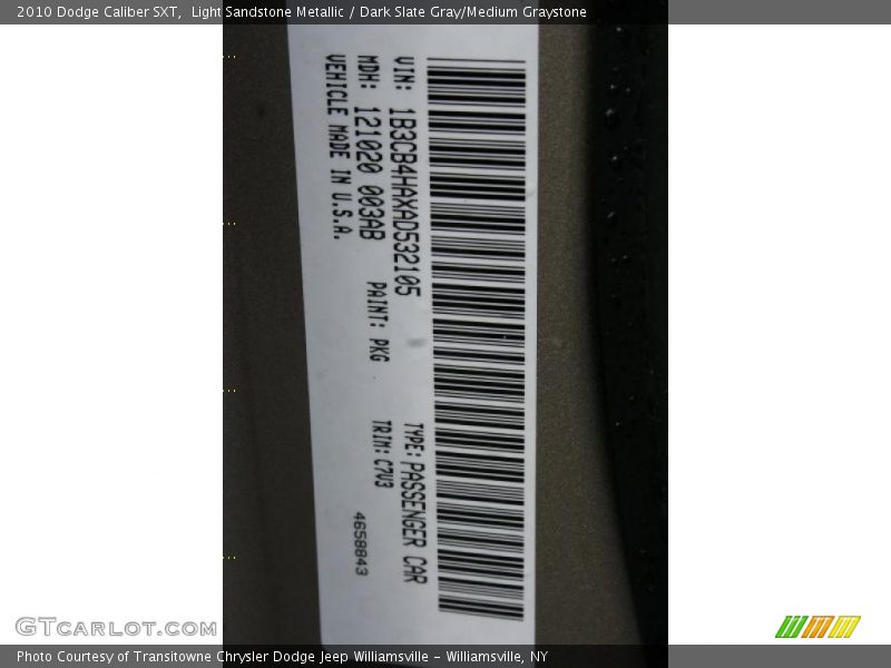 Light Sandstone Metallic / Dark Slate Gray/Medium Graystone 2010 Dodge Caliber SXT