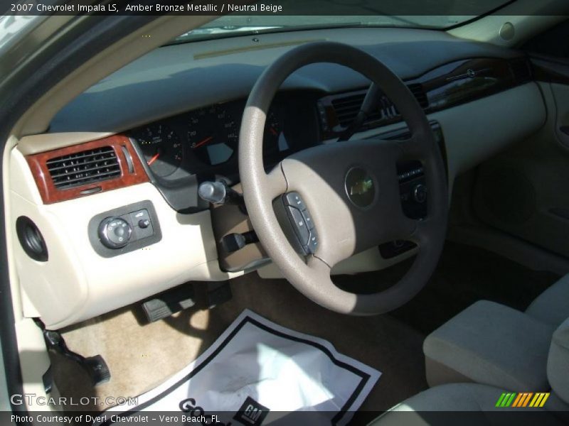 Amber Bronze Metallic / Neutral Beige 2007 Chevrolet Impala LS