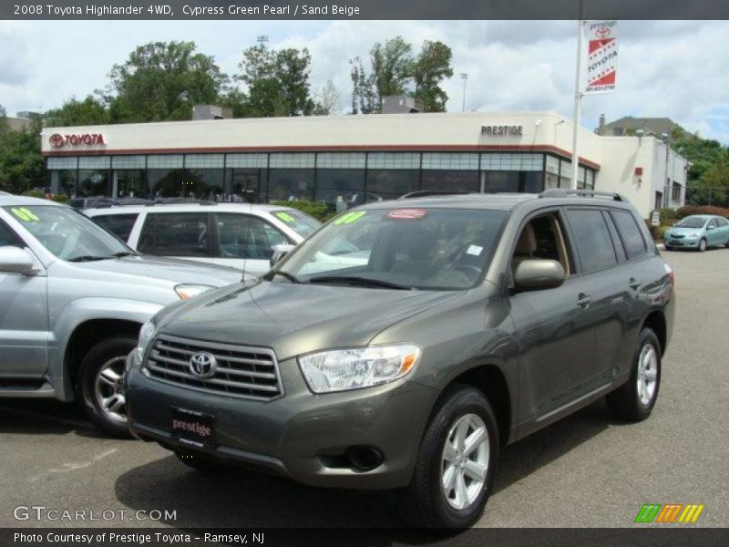 Cypress Green Pearl / Sand Beige 2008 Toyota Highlander 4WD
