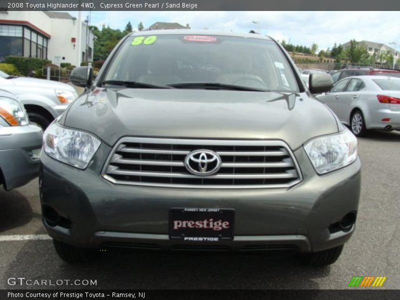 Cypress Green Pearl / Sand Beige 2008 Toyota Highlander 4WD