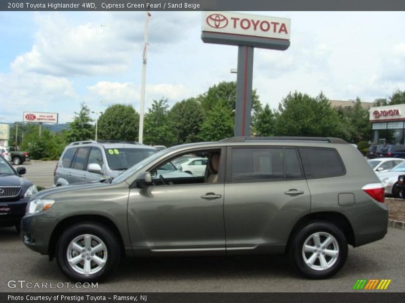 Cypress Green Pearl / Sand Beige 2008 Toyota Highlander 4WD
