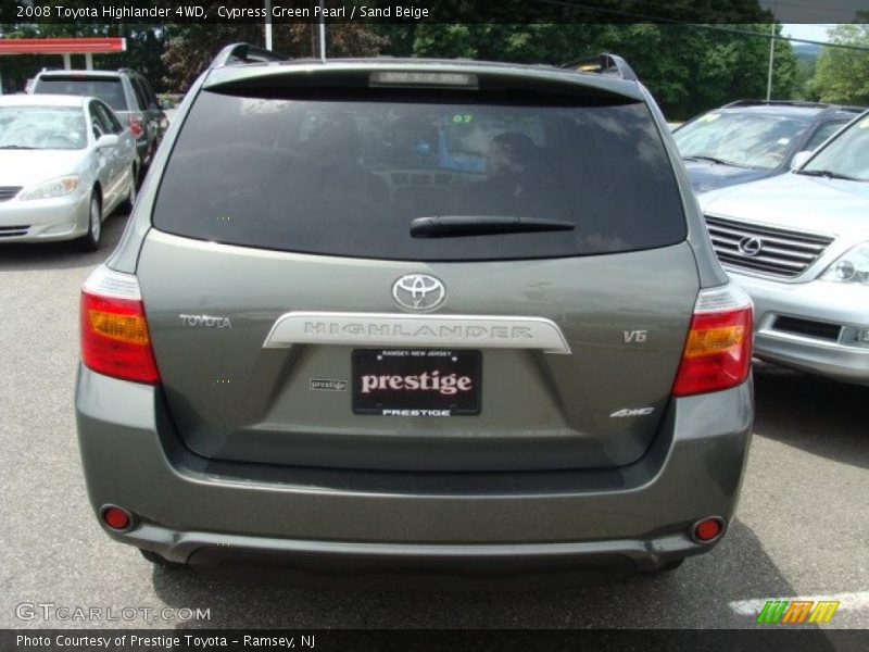 Cypress Green Pearl / Sand Beige 2008 Toyota Highlander 4WD
