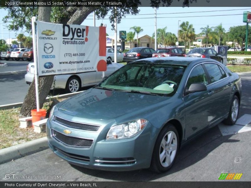 Silver Moss Metallic / Titanium 2009 Chevrolet Malibu LS Sedan