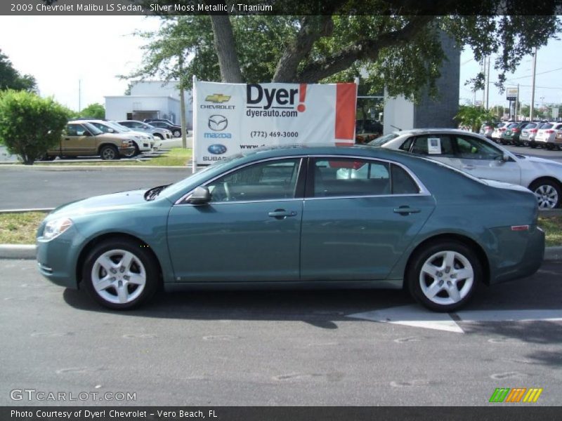 Silver Moss Metallic / Titanium 2009 Chevrolet Malibu LS Sedan