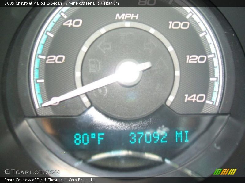 Silver Moss Metallic / Titanium 2009 Chevrolet Malibu LS Sedan
