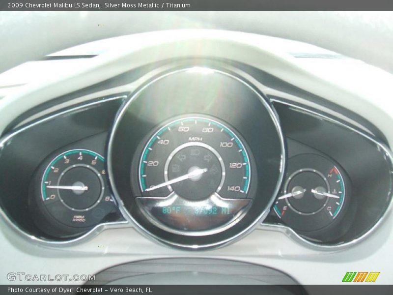 Silver Moss Metallic / Titanium 2009 Chevrolet Malibu LS Sedan