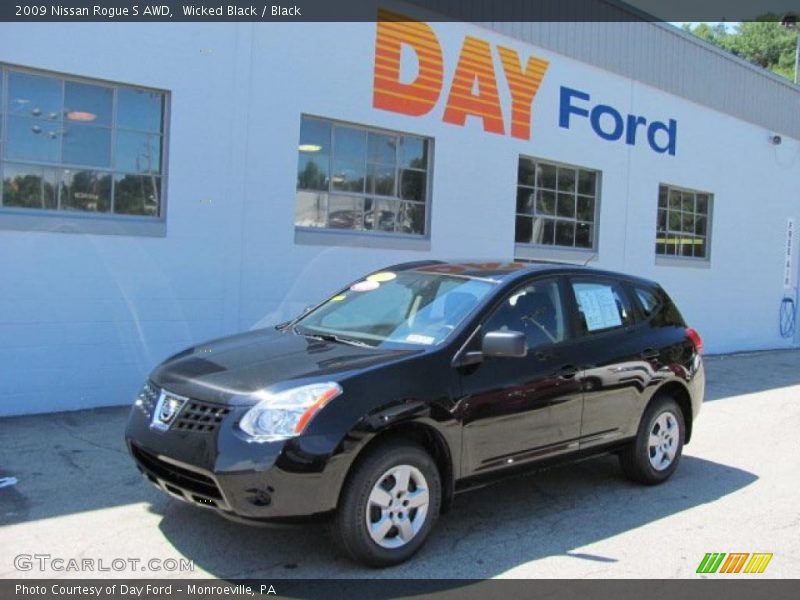 Wicked Black / Black 2009 Nissan Rogue S AWD