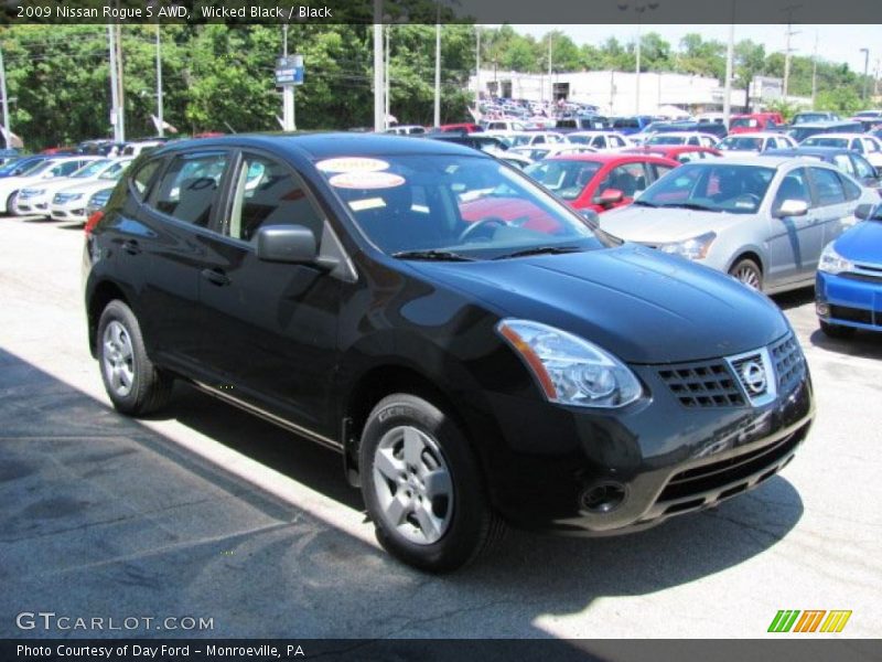 Wicked Black / Black 2009 Nissan Rogue S AWD