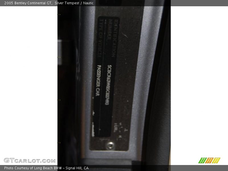 Silver Tempest / Nautic 2005 Bentley Continental GT