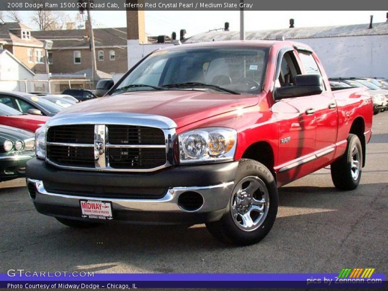 Inferno Red Crystal Pearl / Medium Slate Gray 2008 Dodge Ram 1500 SXT Quad Cab