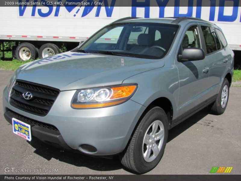 Platinum Sage / Gray 2009 Hyundai Santa Fe GLS 4WD