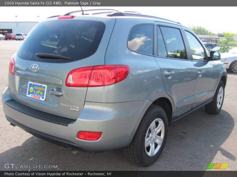 Platinum Sage / Gray 2009 Hyundai Santa Fe GLS 4WD