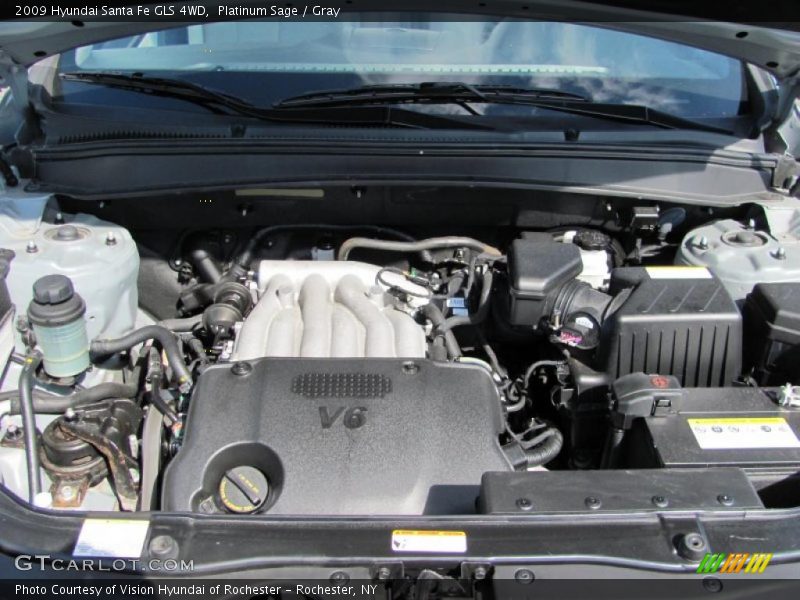 Platinum Sage / Gray 2009 Hyundai Santa Fe GLS 4WD