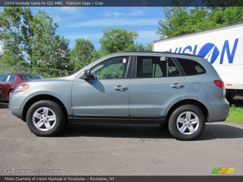 Platinum Sage / Gray 2009 Hyundai Santa Fe GLS 4WD