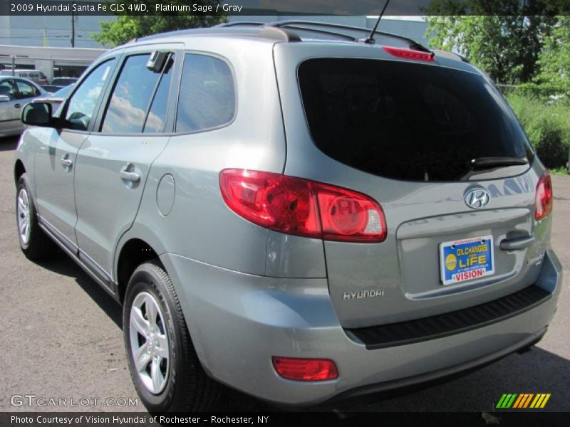 Platinum Sage / Gray 2009 Hyundai Santa Fe GLS 4WD