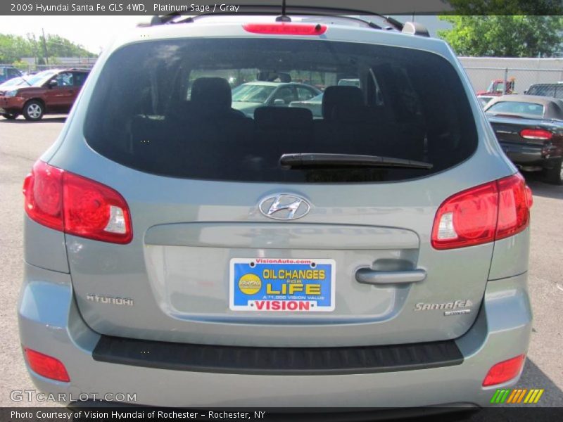 Platinum Sage / Gray 2009 Hyundai Santa Fe GLS 4WD