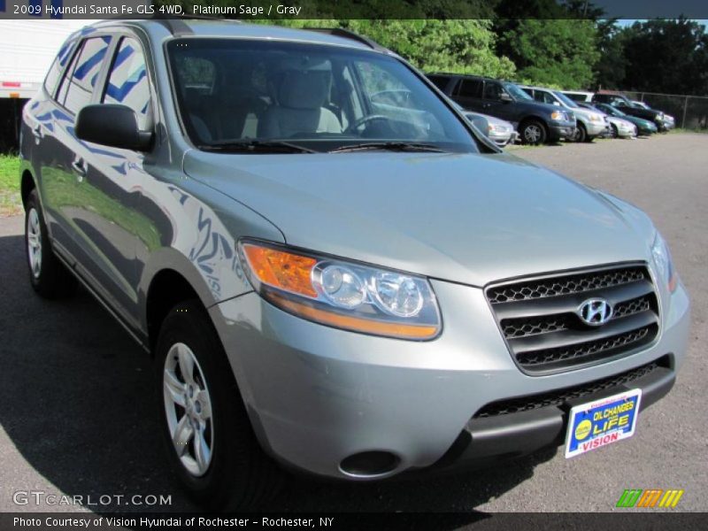 Platinum Sage / Gray 2009 Hyundai Santa Fe GLS 4WD
