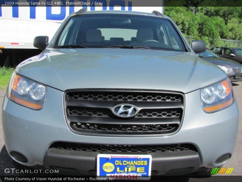 Platinum Sage / Gray 2009 Hyundai Santa Fe GLS 4WD