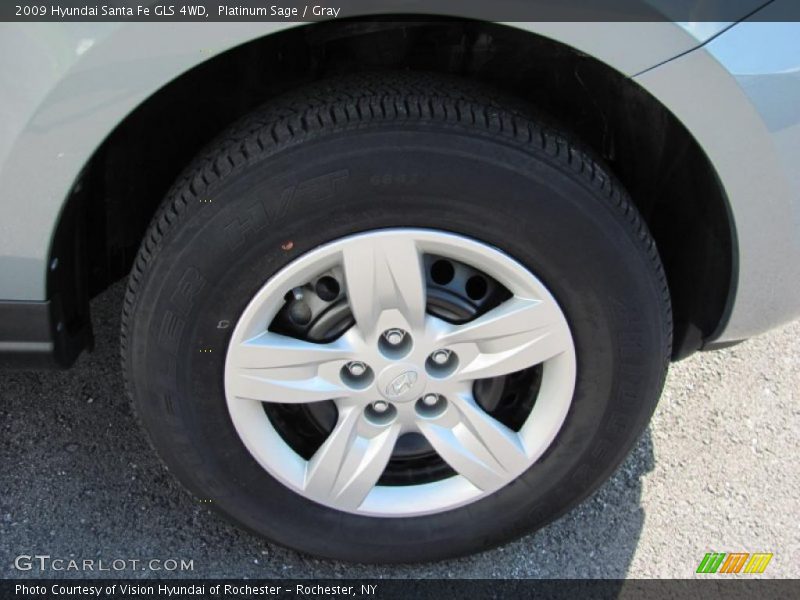 Platinum Sage / Gray 2009 Hyundai Santa Fe GLS 4WD