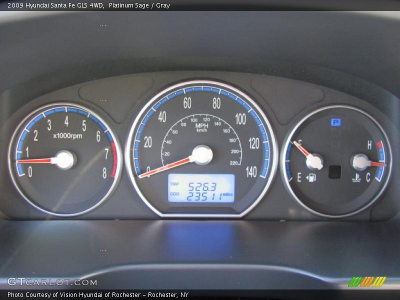 Platinum Sage / Gray 2009 Hyundai Santa Fe GLS 4WD