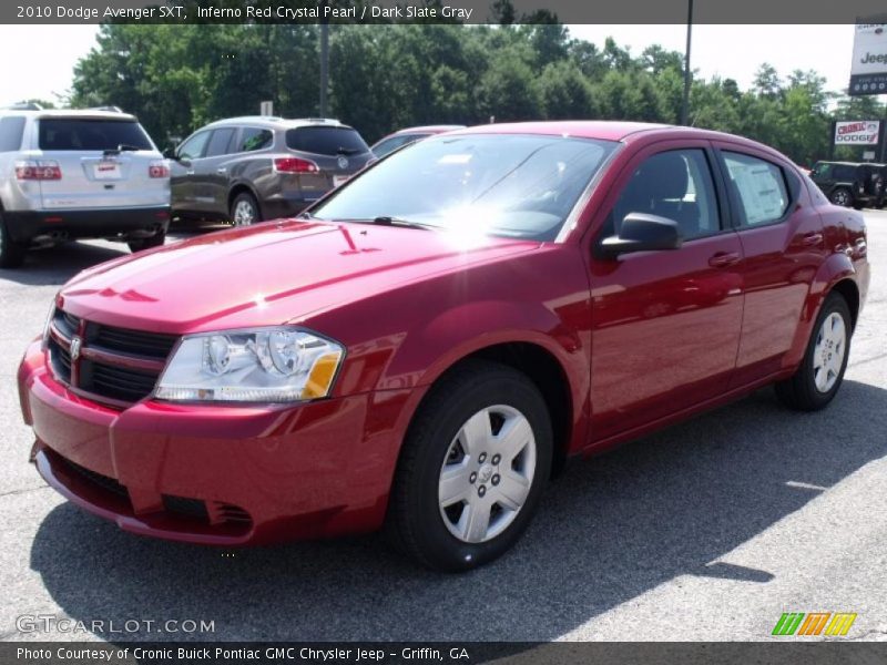 Inferno Red Crystal Pearl / Dark Slate Gray 2010 Dodge Avenger SXT