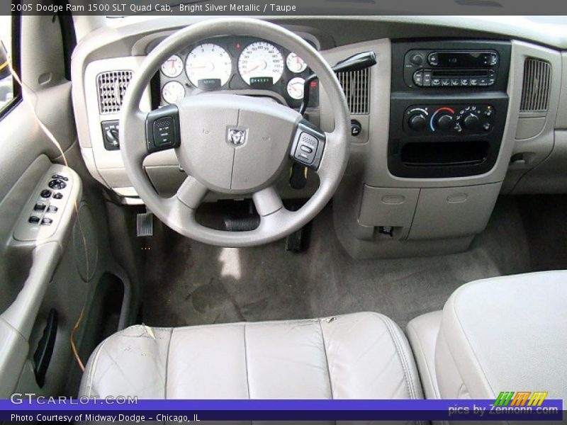 Bright Silver Metallic / Taupe 2005 Dodge Ram 1500 SLT Quad Cab