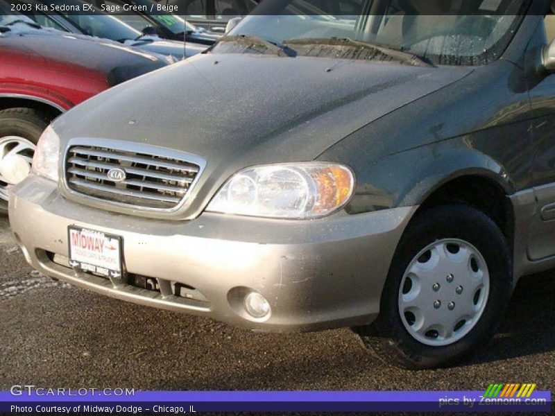 Sage Green / Beige 2003 Kia Sedona EX