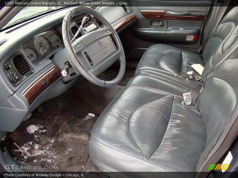 Medium Willow Green Metallic / Grey 1995 Mercury Grand Marquis LS